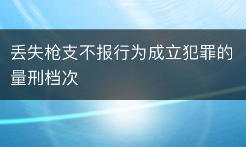 丢失枪支不报行为成立犯罪的量刑档次