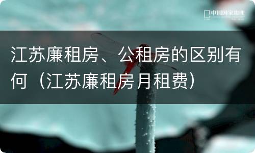 江苏廉租房、公租房的区别有何（江苏廉租房月租费）
