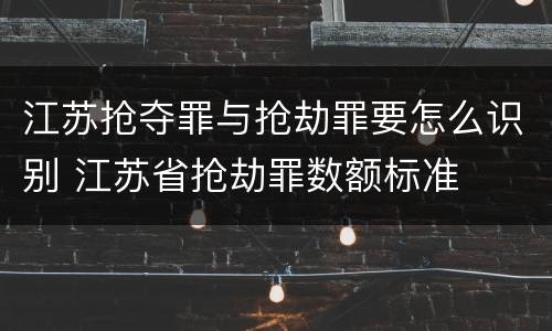 江苏抢夺罪与抢劫罪要怎么识别 江苏省抢劫罪数额标准