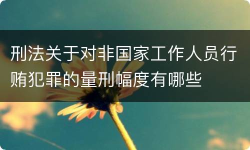 刑法关于对非国家工作人员行贿犯罪的量刑幅度有哪些