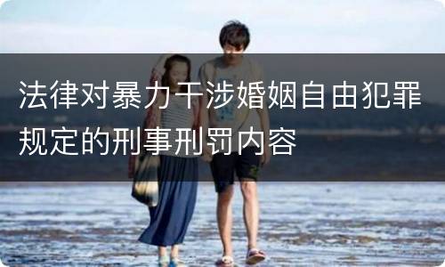 法律对暴力干涉婚姻自由犯罪规定的刑事刑罚内容