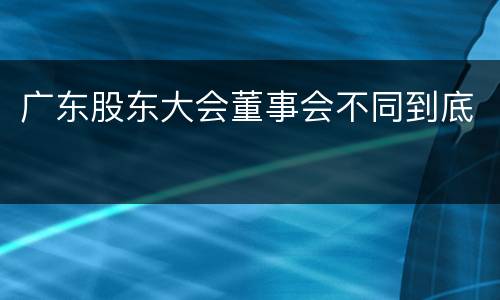 广东股东大会董事会不同到底