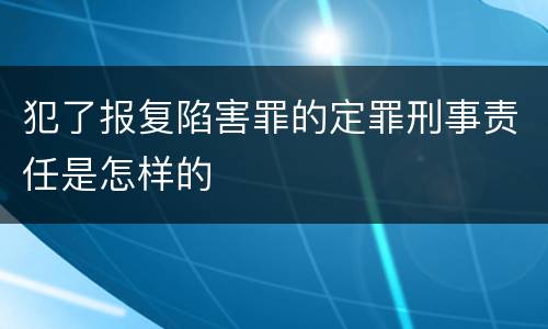 犯了报复陷害罪的定罪刑事责任是怎样的