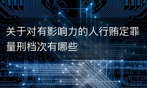 关于对有影响力的人行贿定罪量刑档次有哪些