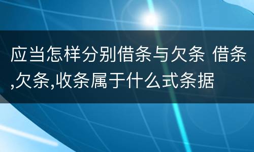 应当怎样分别借条与欠条 借条,欠条,收条属于什么式条据