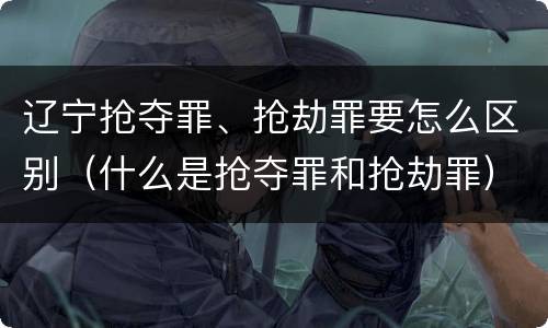 辽宁抢夺罪、抢劫罪要怎么区别（什么是抢夺罪和抢劫罪）