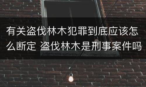 有关盗伐林木犯罪到底应该怎么断定 盗伐林木是刑事案件吗