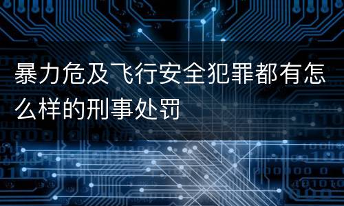 暴力危及飞行安全犯罪都有怎么样的刑事处罚
