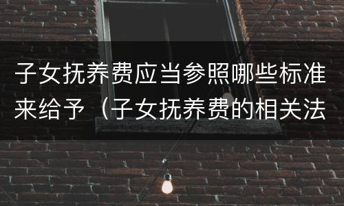 子女抚养费应当参照哪些标准来给予（子女抚养费的相关法律法规）
