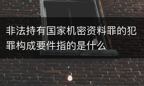 非法持有国家机密资料罪的犯罪构成要件指的是什么