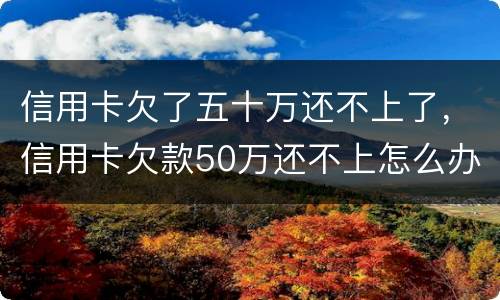 信用卡欠了五十万还不上了，信用卡欠款50万还不上怎么办