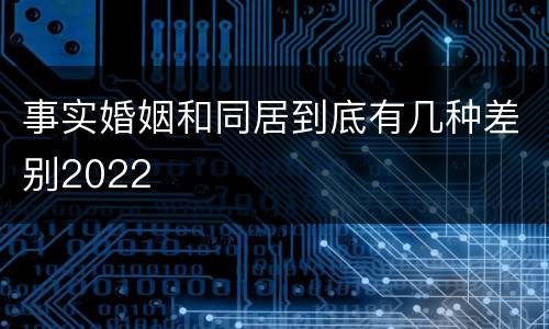 事实婚姻和同居到底有几种差别2022