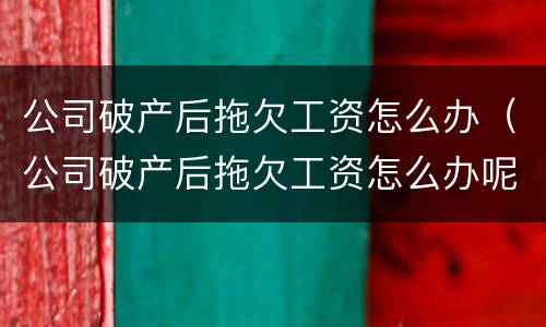 公司破产后拖欠工资怎么办（公司破产后拖欠工资怎么办呢）