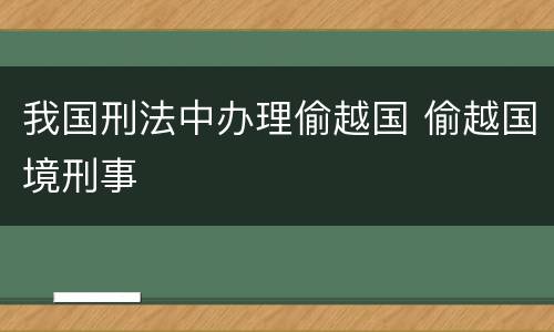 我国刑法中办理偷越国 偷越国境刑事