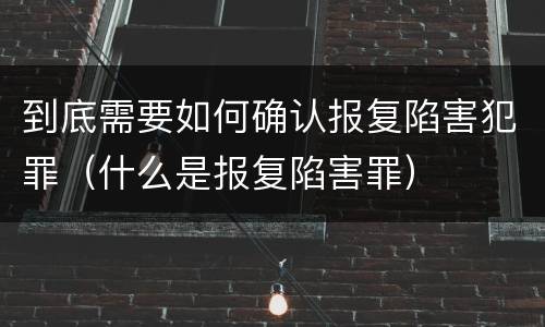 到底需要如何确认报复陷害犯罪（什么是报复陷害罪）
