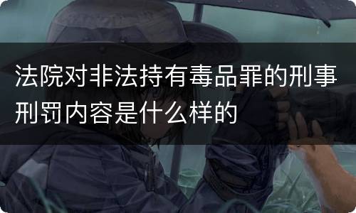 法院对非法持有毒品罪的刑事刑罚内容是什么样的