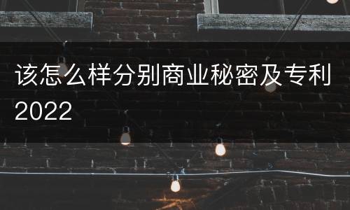 该怎么样分别商业秘密及专利2022