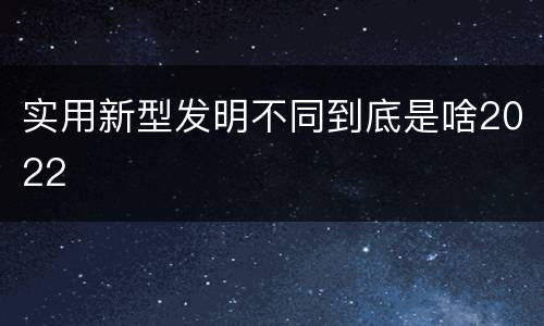 实用新型发明不同到底是啥2022