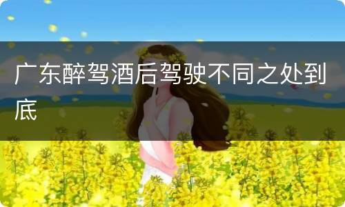 广东醉驾酒后驾驶不同之处到底