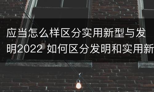 应当怎么样区分实用新型与发明2022 如何区分发明和实用新型