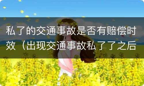 私了的交通事故是否有赔偿时效（出现交通事故私了了之后还可以理赔吗）