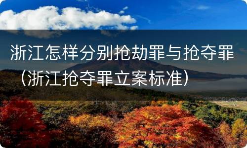 浙江怎样分别抢劫罪与抢夺罪（浙江抢夺罪立案标准）