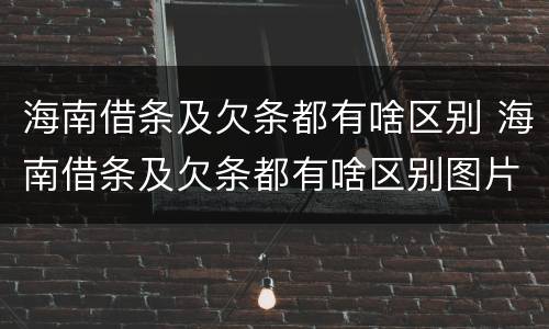 海南借条及欠条都有啥区别 海南借条及欠条都有啥区别图片