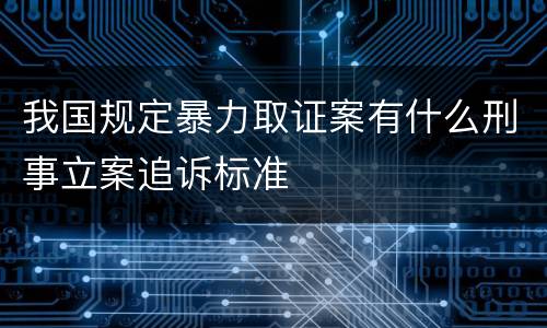 我国规定暴力取证案有什么刑事立案追诉标准