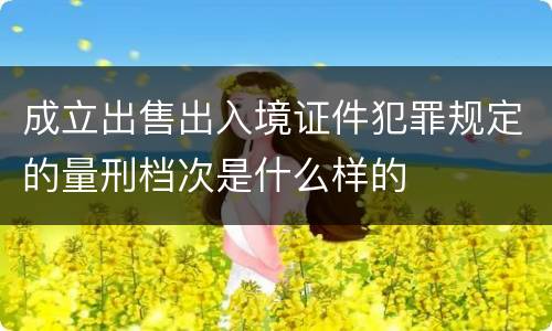 成立出售出入境证件犯罪规定的量刑档次是什么样的