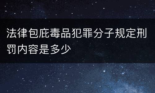 法律包庇毒品犯罪分子规定刑罚内容是多少