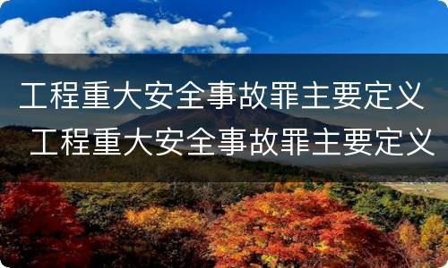 工程重大安全事故罪主要定义 工程重大安全事故罪主要定义是什么