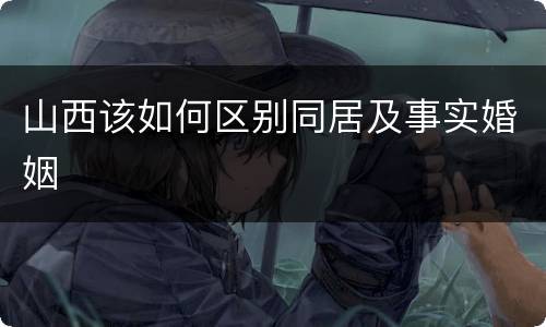 山西该如何区别同居及事实婚姻