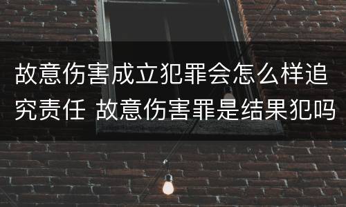 故意伤害成立犯罪会怎么样追究责任 故意伤害罪是结果犯吗