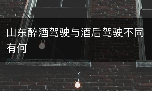 山东醉酒驾驶与酒后驾驶不同有何