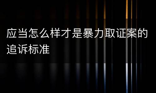 应当怎么样才是暴力取证案的追诉标准