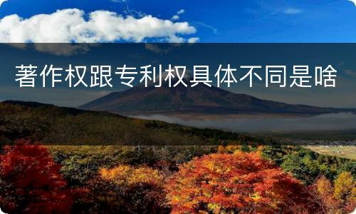 著作权跟专利权具体不同是啥