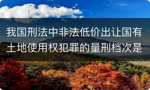 我国刑法中非法低价出让国有土地使用权犯罪的量刑档次是什么