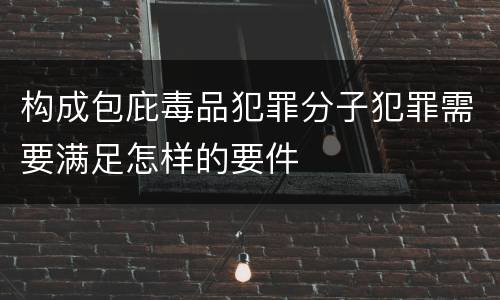 构成包庇毒品犯罪分子犯罪需要满足怎样的要件