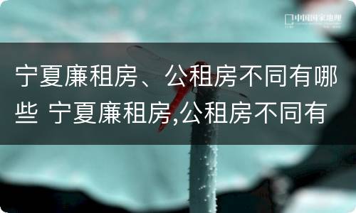 宁夏廉租房、公租房不同有哪些 宁夏廉租房,公租房不同有哪些地方