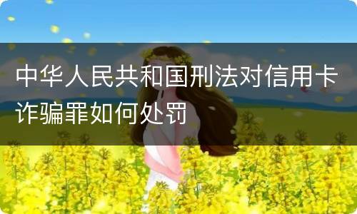 中华人民共和国刑法对信用卡诈骗罪如何处罚