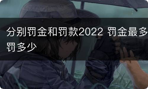 分别罚金和罚款2022 罚金最多罚多少