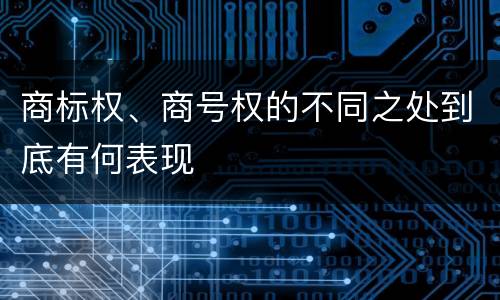 商标权、商号权的不同之处到底有何表现
