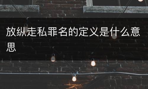 放纵走私罪名的定义是什么意思