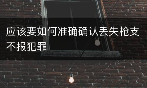 应该要如何准确确认丢失枪支不报犯罪
