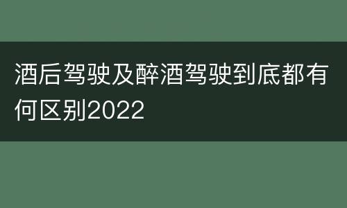 酒后驾驶及醉酒驾驶到底都有何区别2022