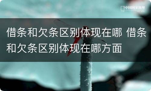 借条和欠条区别体现在哪 借条和欠条区别体现在哪方面