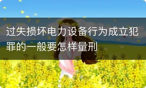 过失损坏电力设备行为成立犯罪的一般要怎样量刑