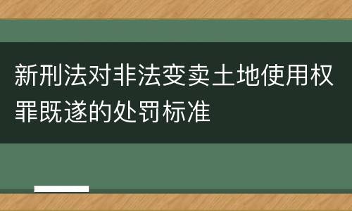 新刑法对非法变卖土地使用权罪既遂的处罚标准