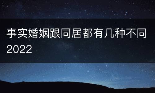 事实婚姻跟同居都有几种不同2022
