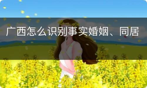 广西怎么识别事实婚姻、同居